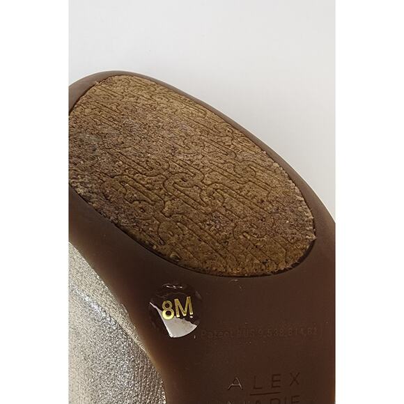 Alex Marie Beaded Peep-Toe Stiletto Heel Pump Metallic Gold Shoes Size 8M - Picture 8 of 9